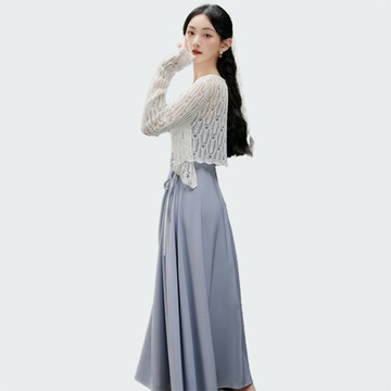 【巴黎精品】現貨+預購 長洋裝連身裙-細肩帶平口收腰皺褶女裙子v1bo4