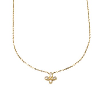 Tiffany & Co 蒂芬妮 18K黃金 鑽石 Fleur de Lis 項鍊 【二手名牌BRAND OFF】