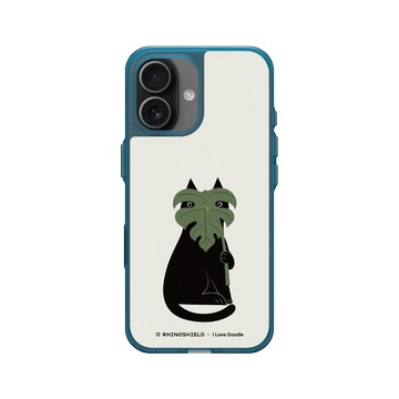 iPhone 17 Clear (相機按鈕) 夜幕藍 - ilovedoodle (Lim Heng Swee) - Cat and Plant - 龜背芋