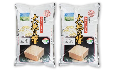 令和５年産 新米「特別栽培米あきたこまち　大地の響　玄米１０kg」秋山商店