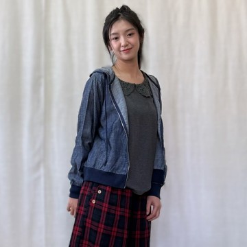 時髦連帽抽審牛仔外套