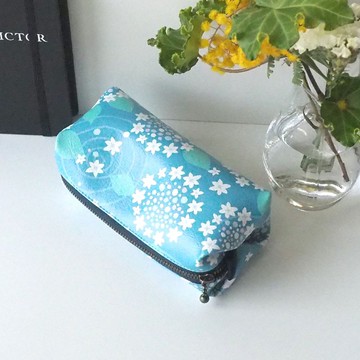 人造皮革收納包【繡球花】