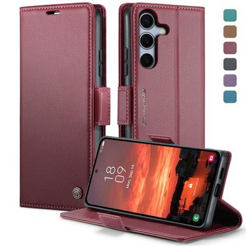 適用三星S25Edge防盜刷手機殼Galaxy S26 RFID翻蓋皮套S24保護套