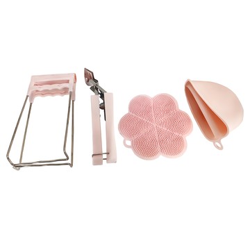 KOKOYI 北歐耐高溫防燙夾碗碟盤夾6件組 少女粉  1組