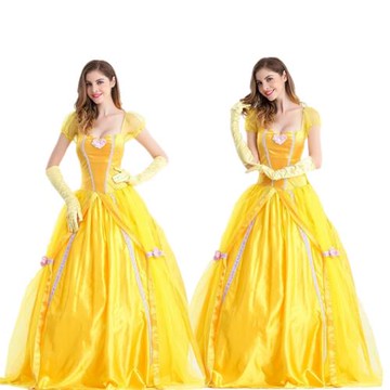 萬圣節服裝白雪貝爾公主裙子成人大人禮服冰雪奇緣愛莎安娜演出服