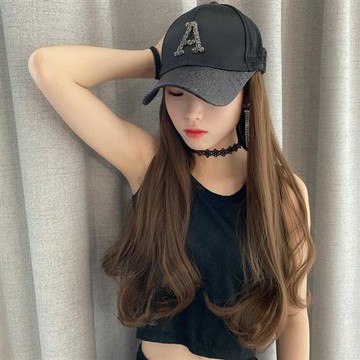 【巴黎精品】假髮帽長假髮-成行棒球帽大波浪女假髮2色a1bw11