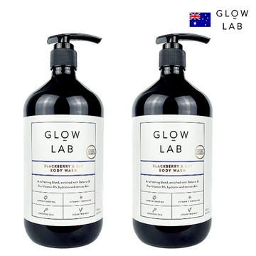 1+1 心意加倍 纽西蘭GLOW LAB植物精油沐浴露900ml-黑莓月桂葉，共2入(國際航空版)