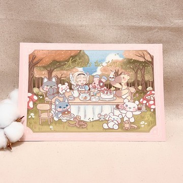 【N兔studio】A5明信片海報-Alice茶聚時刻 - 手工燙金