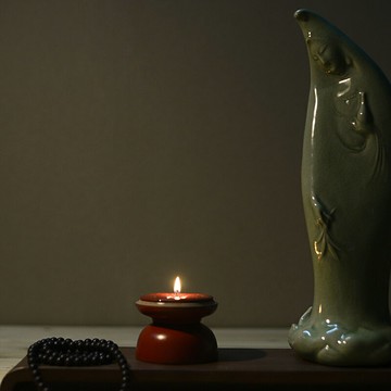 云窩油燈酥油燈供佛家用禪意復古陶瓷燈盞燭臺燈座茶道蓮花長明燈