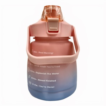 彈蓋吸管刻度運動水壺大肚款 可拆卸吸管 提手設計  1.2L  珊瑚粉  1個  1200ml