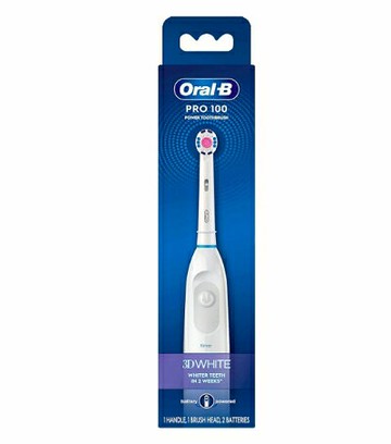[5美國直購] Oral-B Pro 100 電動牙刷 配 3D White EB18 牙刷頭 AA電池式 Electric Toothbrush