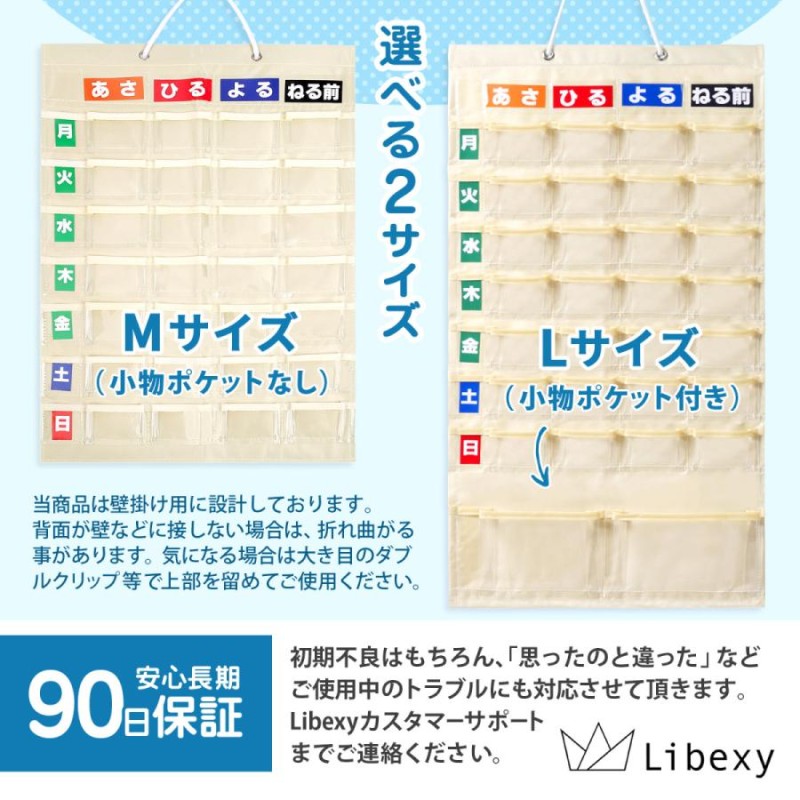 Libexy お薬カレンダー 1週間 壁掛け 薬 飲み忘れ防止 投薬 服薬 収納