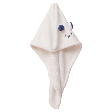 Sunday Life 立體萌耳動物吸水速乾乾髮帽 護髮帽 可愛造型  白色  1個