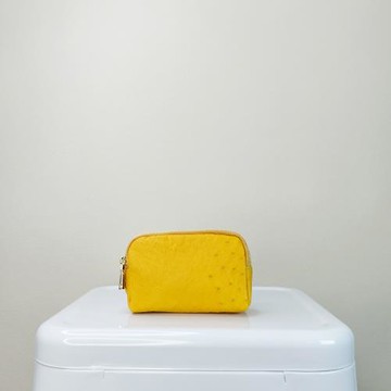 【M2ND】紐黛爾鴕鳥皮三隔層零錢包(薑黃-T12A2.5)