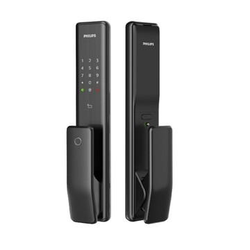 PHILIPS 【 智能鎖】ALPHA 五合一推拉式電子鎖 曜石黑(指紋│卡片│密碼│鑰匙│WIFI/含安裝)
