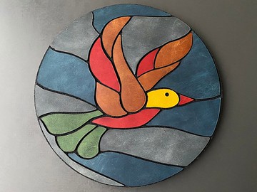 雀馬賽克皮革墊；馬賽克辦公桌記事本；皮革墊；拼湊而成；