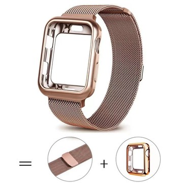 套裝 全包殼+米蘭磁吸錶帶 適用 Apple Watch 11 10 9 8 SE 蘋果錶帶 42mm 46mm 錶帶