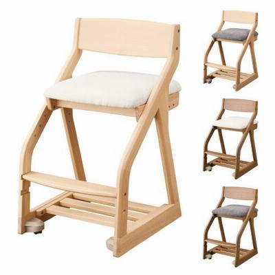 学習椅子 布張り 幅434×奥行495〜576×高さ765mm 学習チェア 木製チェア ワークチェア キッズチェア スタディチェア 子供用チェア シンプル 木製 FLC-397-400