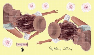 Cheer Up Lady - PET (藍色獅子) (suyeon) 人物貼紙 女孩貼紙