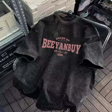 【Veee】女生上衣水洗黑 衣服 t恤 短袖上衣 古著  運動上衣  復古 oversize t恤 美式復古上衣