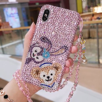 適用于iPhone16pro max蘋果14手機殼13可愛卡通15plus水鉆小熊兔子12保護套