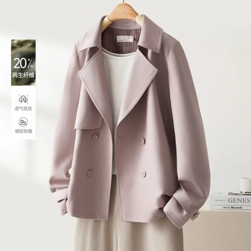 2025年秋季新款女裝簡約時尚素色知性經典衣櫥通勤風衣