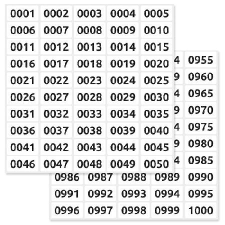 特別価格1-100 ナンバー円形ステッカーラベル 8インチ Rectangle 1-1000並行輸入