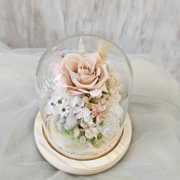 永生玫瑰玻璃罩/槽燈款 奶茶 現貨 快速出貨