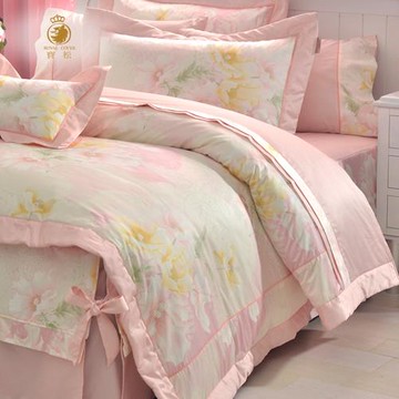 【寶松Royal Cover】雙人蠶絲棉日本布被套 恬靜花顏(兩色任選)