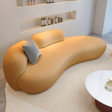 免運 輕奢網紅辦公室會客廳弧形沙發茶幾組合現代簡約休息區接待美容院114M