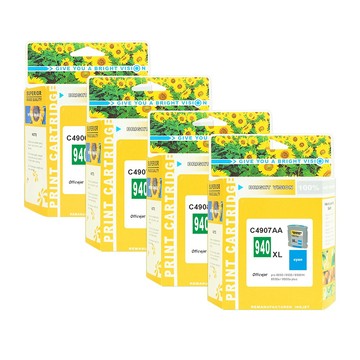 向日葵 for HP 1黑3彩組 940XL/C4906A/C4907A/C4908A/C4909A 高容量環保墨水匣 /適用 OfficeJet Pro 8000