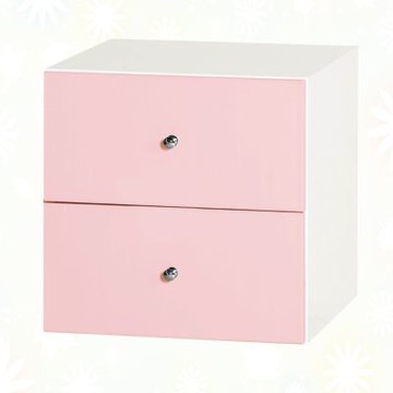 文創集-南亞塑鋼     艾格 南亞塑鋼1.3尺二抽屜組合收納櫃-40.4x41.5x40.4cm免組