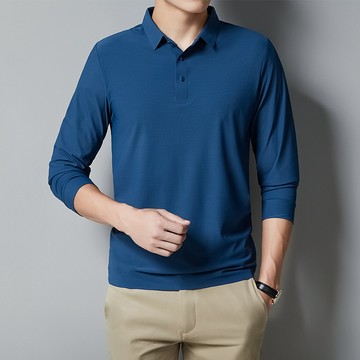 台灣出貨【衣貳山】男款長袖POLO衫 長袖POLO 休閒POLO衫 長袖排汗衫 速乾衣 吸濕排汗 涼感衣 排汗衣
