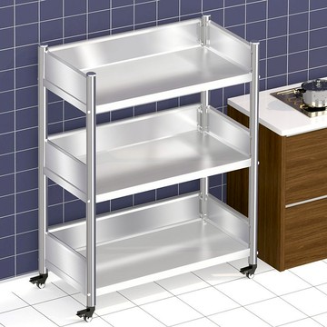 免運/可開票 快速出貨 加厚不銹鋼廚房置物架落地多層家用微波爐烤箱放鍋可移動儲物架子