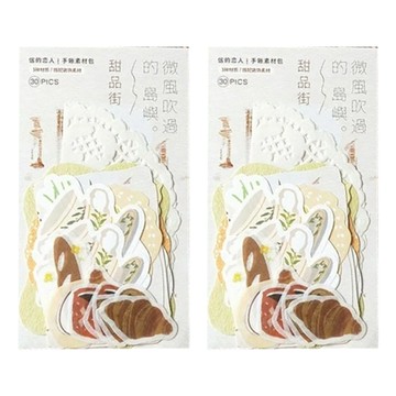 CARD LOVER 信的戀人 手帳素材包 微風吹過的島嶼  甜品街30張 + 蕾絲紙  2組