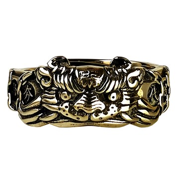 財神小舖 夯枷代刑除罪戒指 可調整式  復古銅