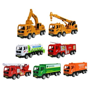 ✨現貨快出✨甄寶貝✨風車圖書 城市服務慣性車 資源回收車  工程車  挖土機  消防車  雲梯車  郵局車 快遞車