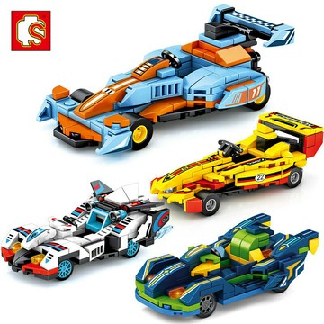 SEMBO 森寶積木 607204A-D 賽車積木 迴力車/一款入(促250) 回力車 迴力車積木 汽車積木 車子積木 益智積木 拼裝積木 -生 -MD0149【APP滿額下單10%點數(單一帳號最高1500點)】8/31止