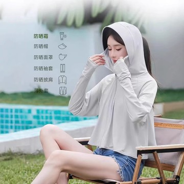台灣熱賣黑膠鬥篷防曬衣女春季大帽簷冰絲連帽防曬外套涼感披肩防曬服-L0815 OWVG