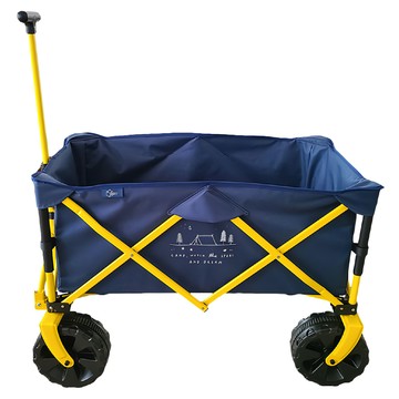 Outdoor Base 小黃牛裝備拖車 OB-28996 露營拖車 折疊手拉車 戶外購物車  藍色 + 黃色  1個