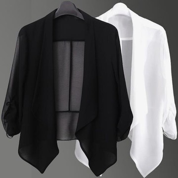 春夏新款大碼雪紡開衫薄款短款小外套夏季披肩防曬衣女配裙子