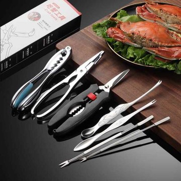 吃蟹工具蟹八件家用大閘蟹三件套剪鉗夾針拆剝神器吃螃蟹專用工具