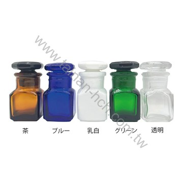 堀內製作所 玻璃有栓藥瓶 8mL(茶色/藍色/乳白色/綠色/透明色)日本製造高質感