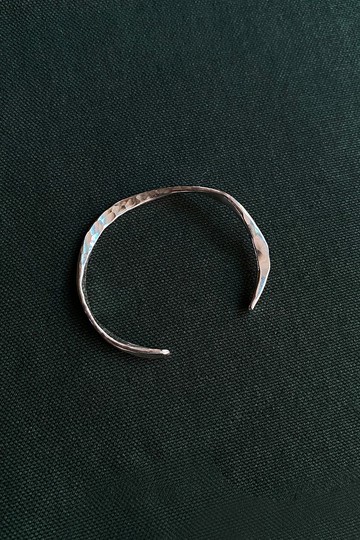 純銀鍛敲波紋手環