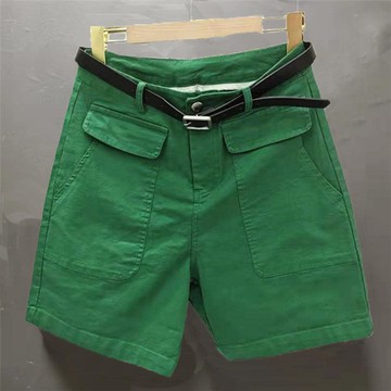 短褲女夏季高腰顯瘦直筒闊腳薄款彈力牛仔棉百搭寬松休閑熱褲