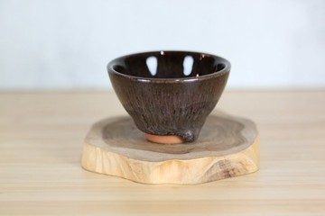 【沐春生活】45ml 天目釉淚 中式小茶杯 鶯歌名家葉敏祥作品