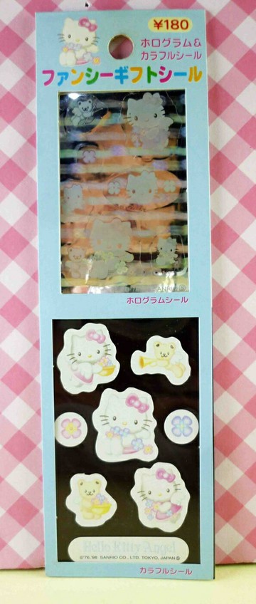 【震撼精品百貨】Hello Kitty 凱蒂貓 KITTY貼紙-天使藍 震撼日式精品百貨