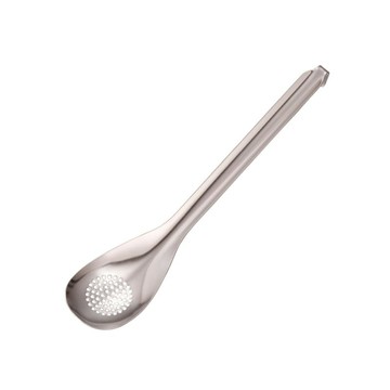 日本製 一體成型不鏽鋼帶孔泡沫撈勺 19.5cm