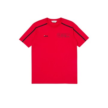 FILA #復古飛馳 男短袖純棉圓領T恤-紅色 1TEZ-5400-RD