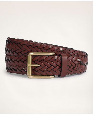Brooks Brothers Men's Braided Leather Belt | Dark Brown | Size 40